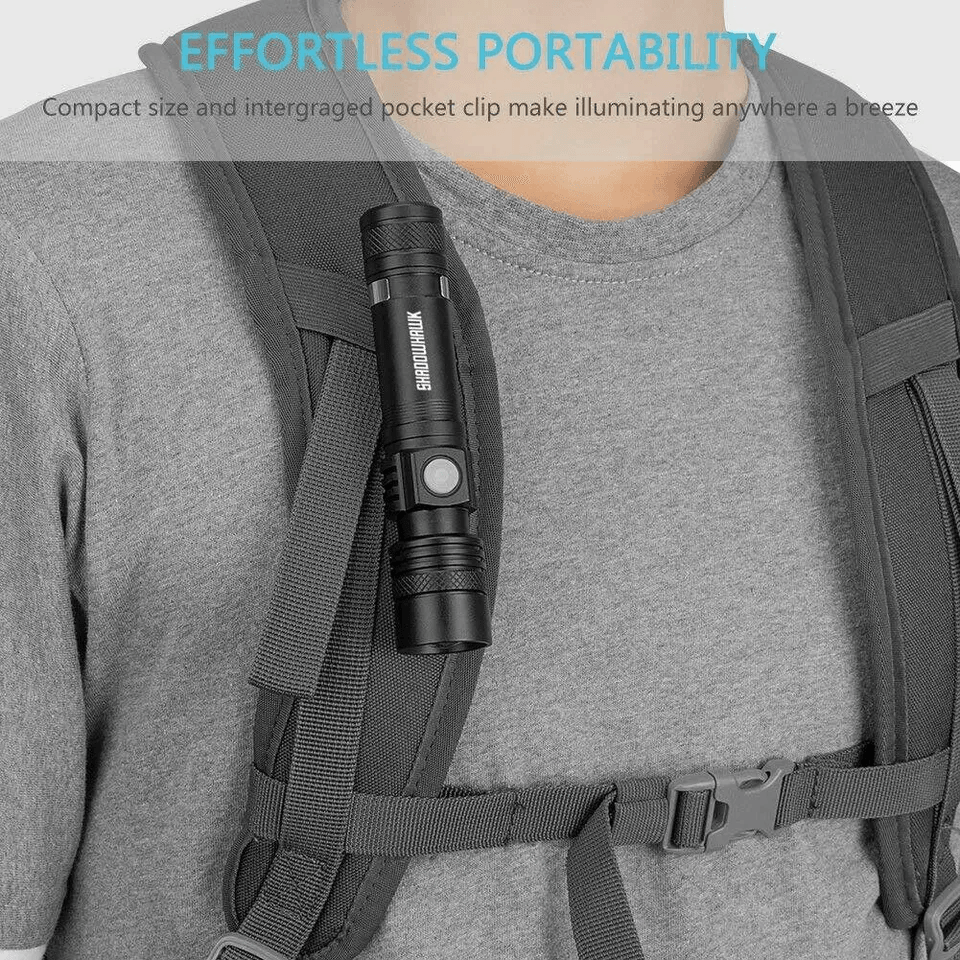 LED Flashlight Rechargeable USB Tactical Torch High Lumen Handheld Emergency Light 4
