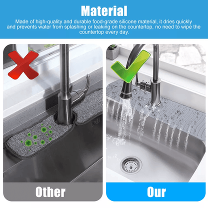 Kitchen Sink Silicone Faucet Drain Pad Splash Guard Drip Catcher Tray For Countertop Water Control  1