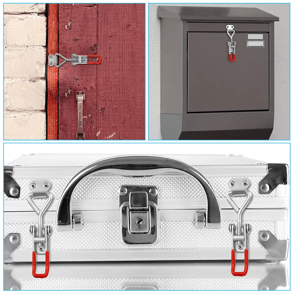 2 PCS Steel Toggle Latch Catch Adjustable Lock Clamp AntiRust Clip For Box Case Cabinet Door 100kg  3