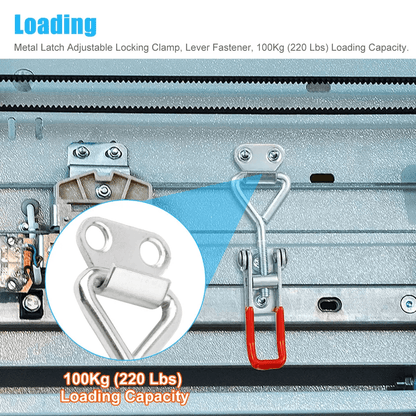 2 PCS Steel Toggle Latch Catch Adjustable Lock Clamp AntiRust Clip For Box Case Cabinet Door 100kg  1