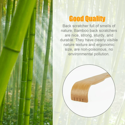 Long Reach Natural Bamboo Back Scratcher Tool Portable Itch Relief Stick With Hanging Strap Ergonom 1