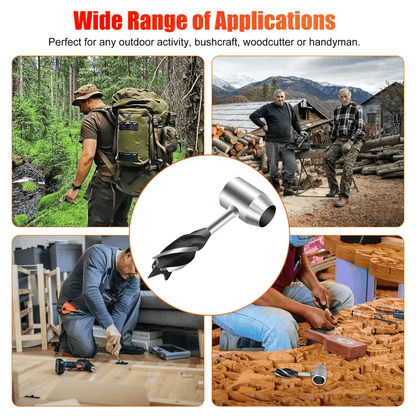 Manual Hand Auger Wrench Outdoor Survival Wood Drill Tool For Bushcraft And Handyman Use 6
