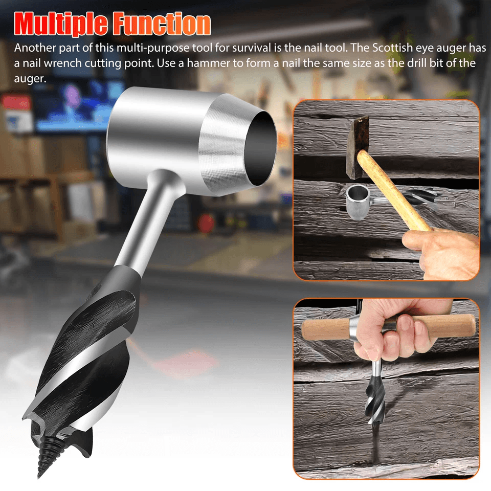 Manual Hand Auger Wrench Outdoor Survival Wood Drill Tool For Bushcraft And Handyman Use 5