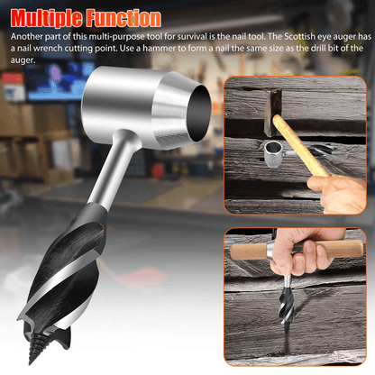 Manual Hand Auger Wrench Outdoor Survival Wood Drill Tool For Bushcraft And Handyman Use 5