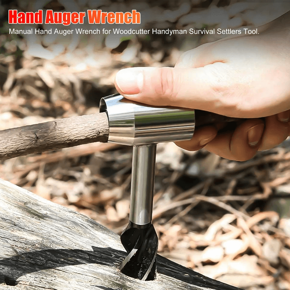 Manual Hand Auger Wrench Outdoor Survival Wood Drill Tool For Bushcraft And Handyman Use 1