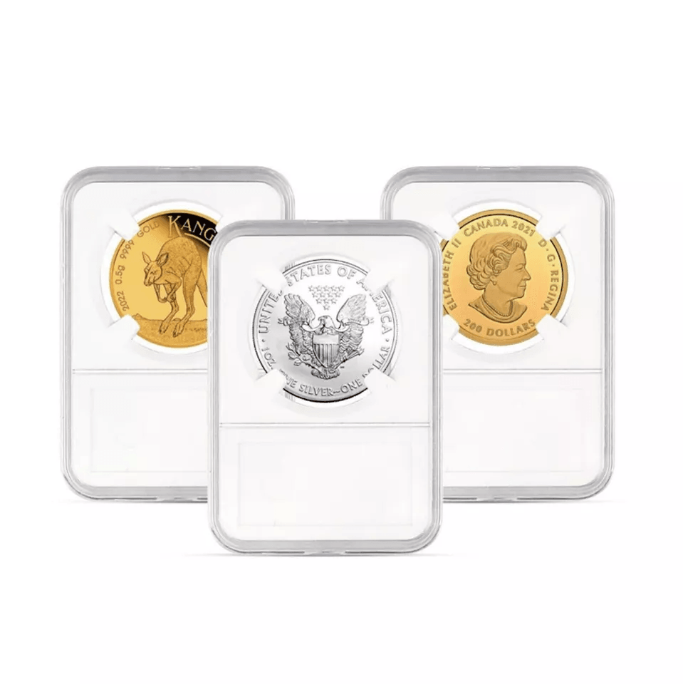Coin Capsule Storage Box for Morgan Peace Ike Silver Dollars, Plastic Slab Display Holders