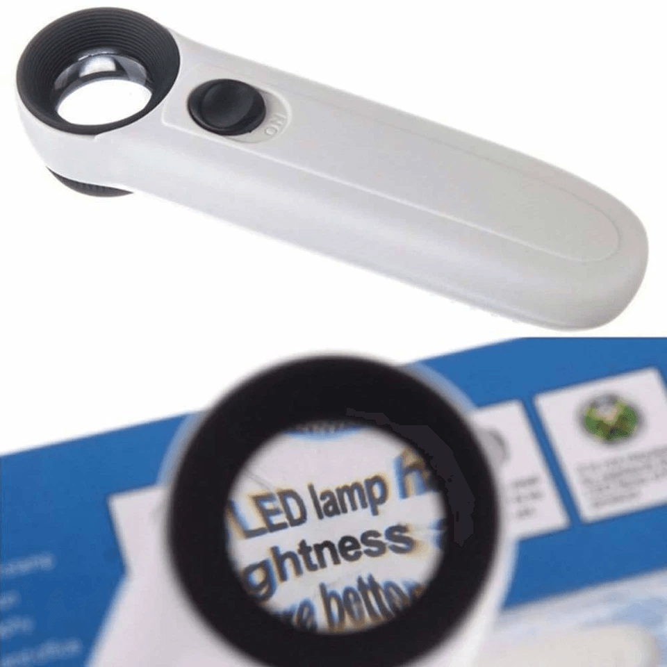 Jewelry Loupe Magnifier Glass With LED Light Compact Eye Magnifying Loop For Coins Stamps Maps  Ant 3