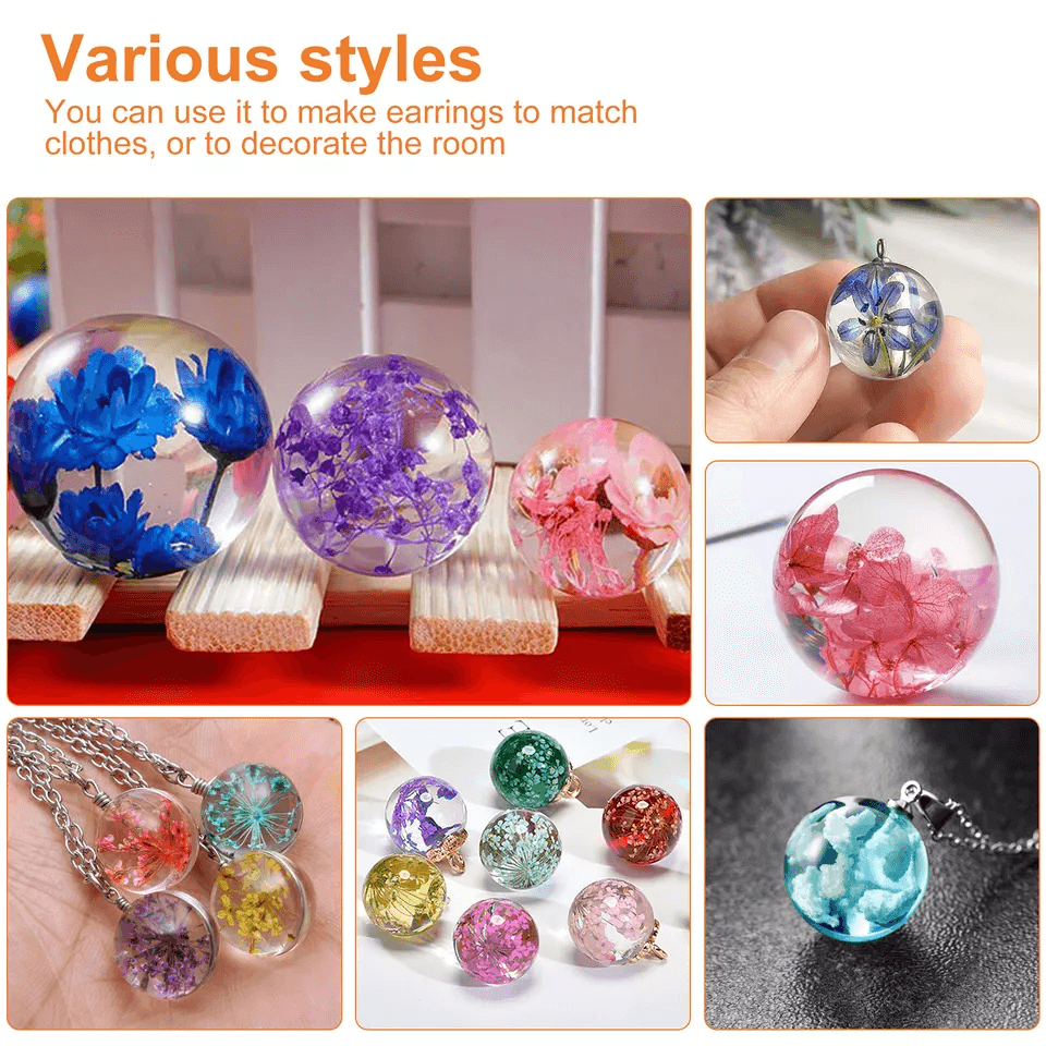 5Piece Silicone Resin Casting Mold Set Round Epoxy Moulds For DIY Craft Jewelry Making Tool Kit 2