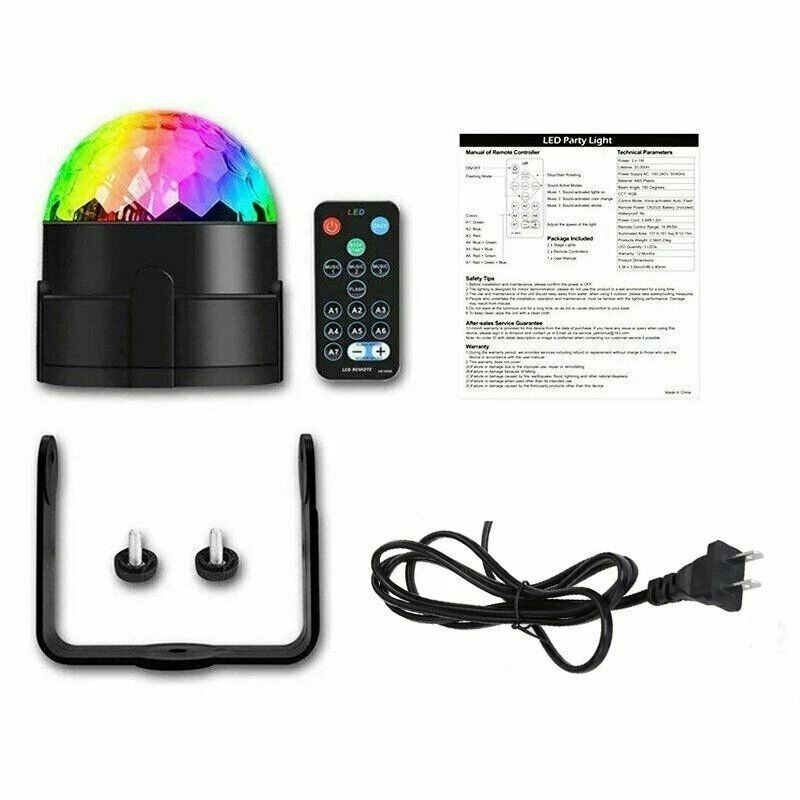 Disco Party Lights Strobe LED DJ Ball Sound Activated Bulb For Dance Wall  Ceiling Decoration 8
