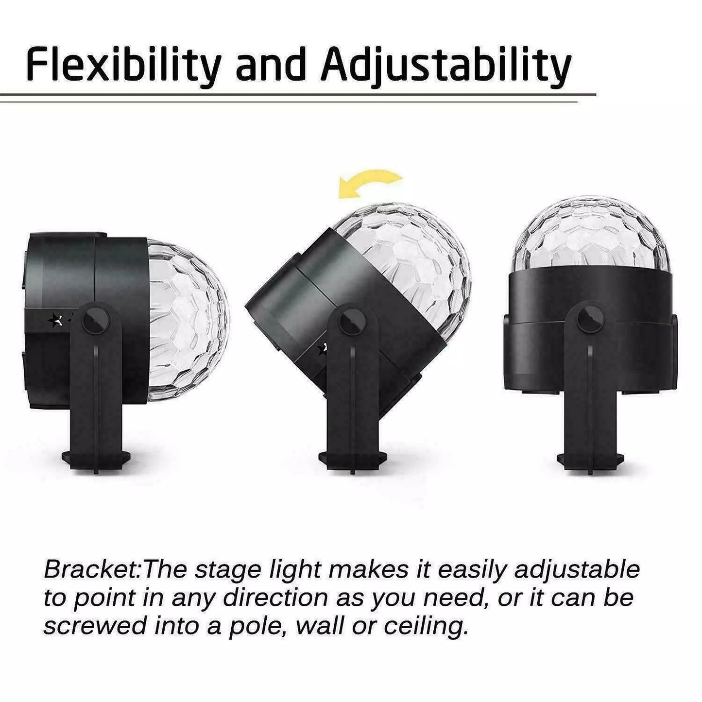 Disco Party Lights Strobe LED DJ Ball Sound Activated Bulb For Dance Wall  Ceiling Decoration 9