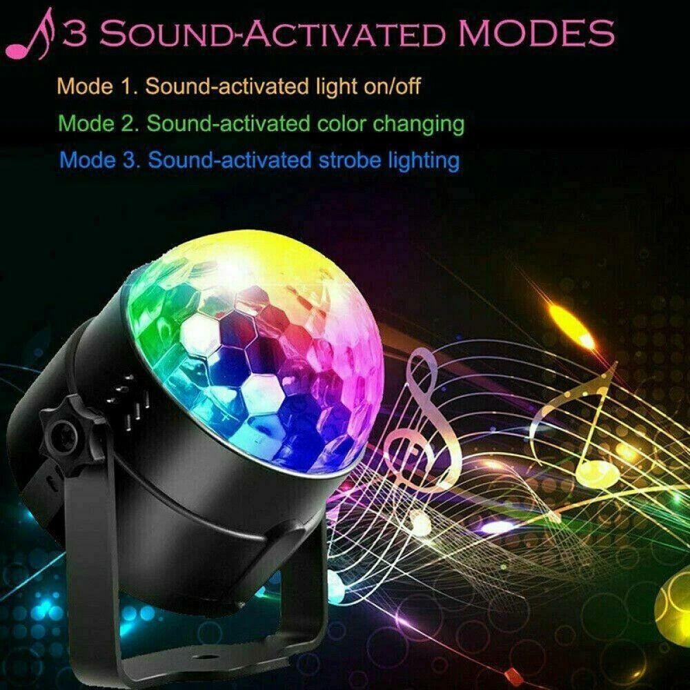 Disco Party Lights Strobe LED DJ Ball Sound Activated Bulb For Dance Wall  Ceiling Decoration 7