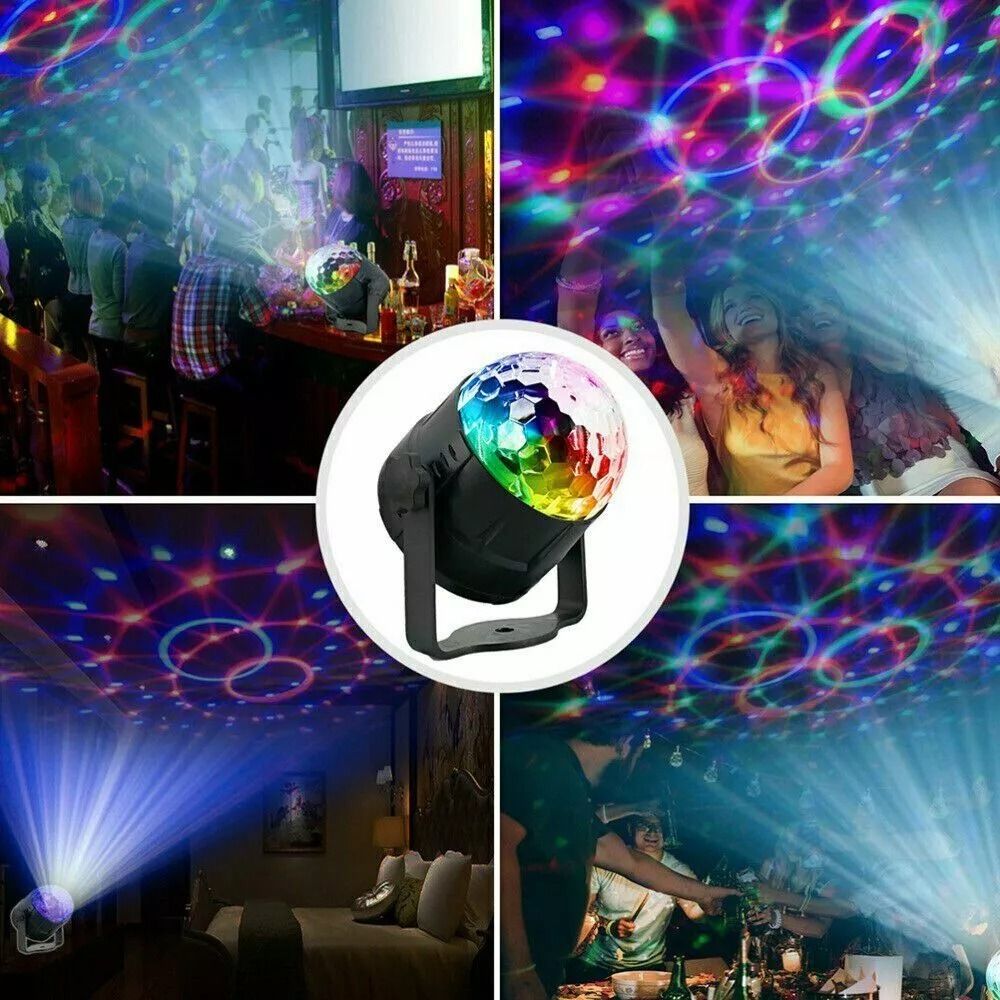 Disco Party Lights Strobe LED DJ Ball Sound Activated Bulb For Dance Wall  Ceiling Decoration 3
