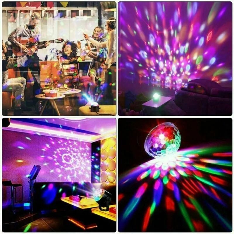 Disco Party Lights Strobe LED DJ Ball Sound Activated Bulb For Dance Wall  Ceiling Decoration 1