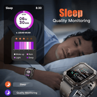 New Blood Pressure Smart Watch Men Military Fitness Tracker Bluetooth Call Wristwatch 4