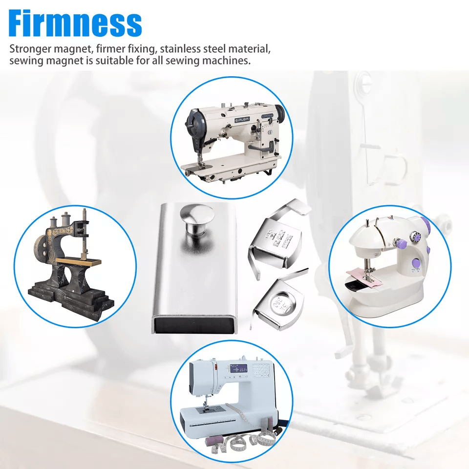 Large Magnetic Seam Guide Gauge, Universal Presser Foot Sewing Machine Accessory for Straight and Curved Stitching