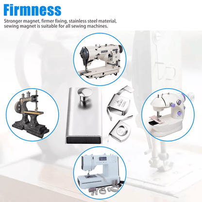 Large Magnetic Seam Guide Gauge, Universal Presser Foot Sewing Machine Accessory for Straight and Curved Stitching