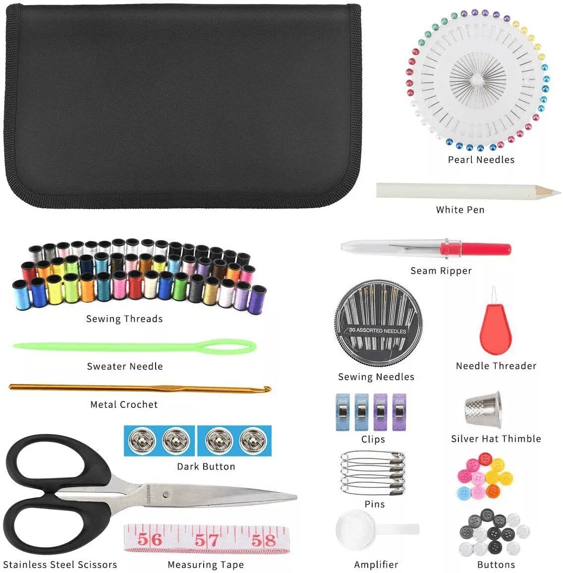 Portable Home Travel Sewing Kit With Thread Needle Scissors Thimble And Tape Measure 2