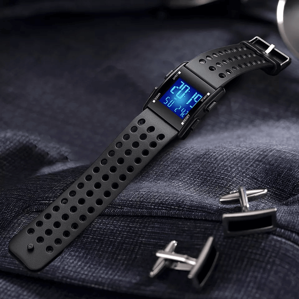 Mens Digital Military Sport Watch  Waterproof 3ATM 7Color LED Calendar Shock Resistant Wristband 6
