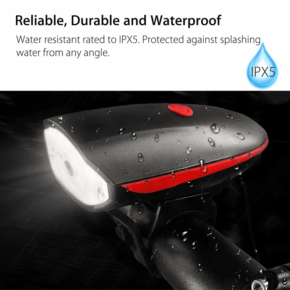 Super Bright USB LED Bike Light Rechargeable Headlight  Taillight Set Waterproof Loud Horn 2