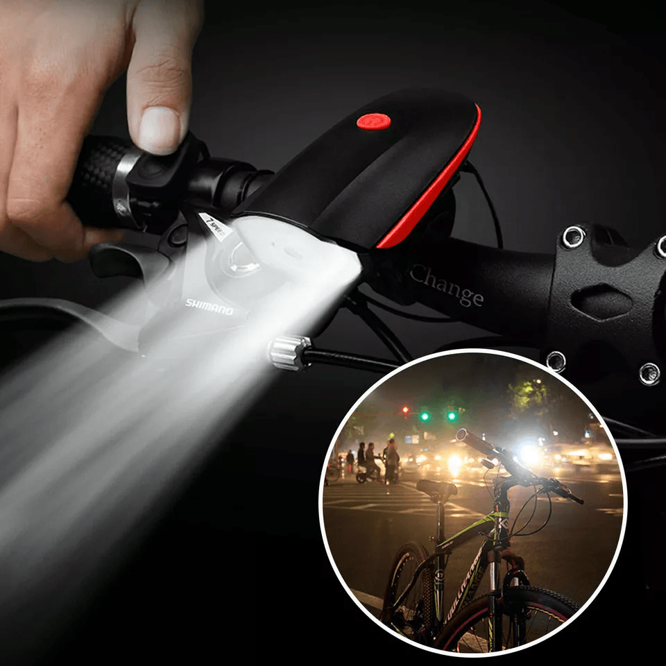 Super Bright USB LED Bike Light Rechargeable Headlight  Taillight Set Waterproof Loud Horn 3