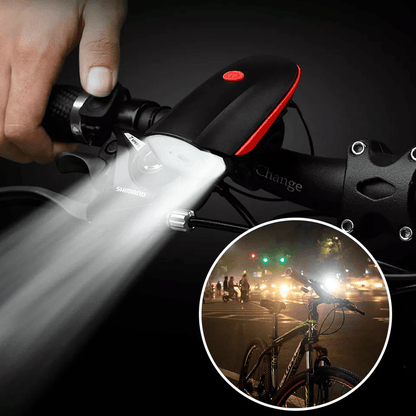 Super Bright USB LED Bike Light Rechargeable Headlight  Taillight Set Waterproof Loud Horn 3