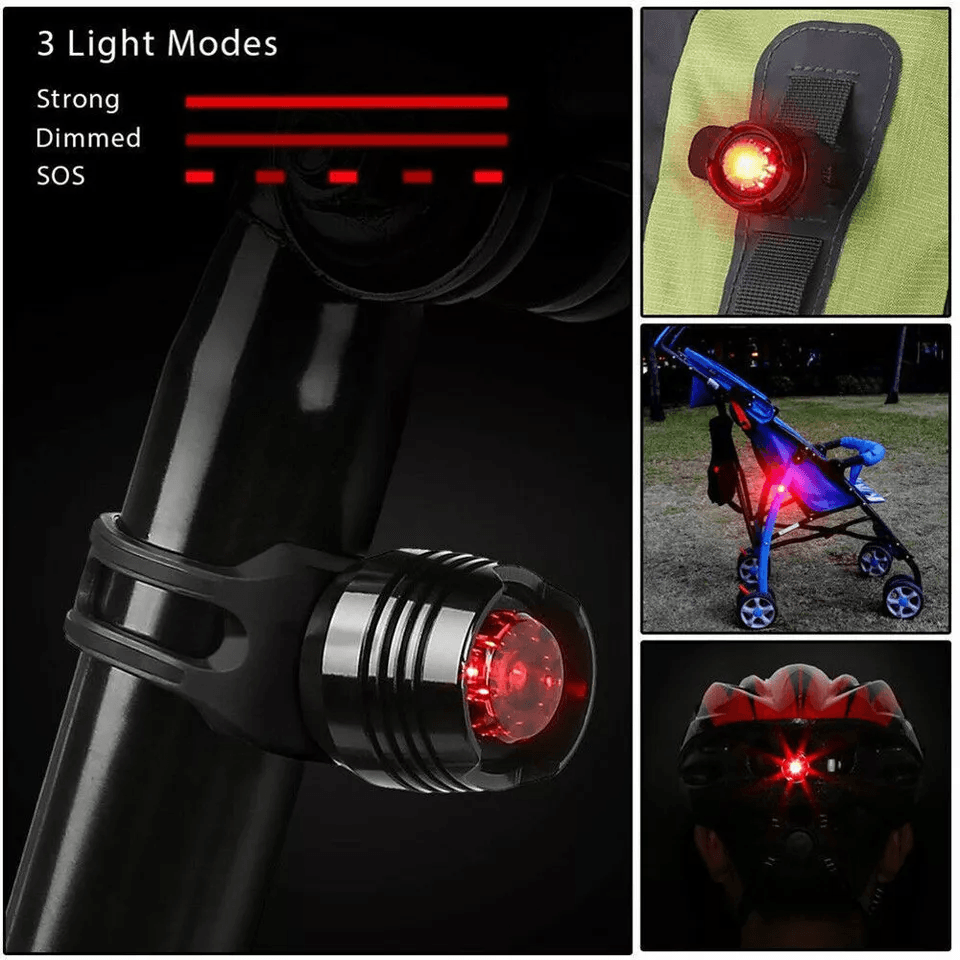 Super Bright USB LED Bike Light Rechargeable Headlight  Taillight Set Waterproof Loud Horn 4