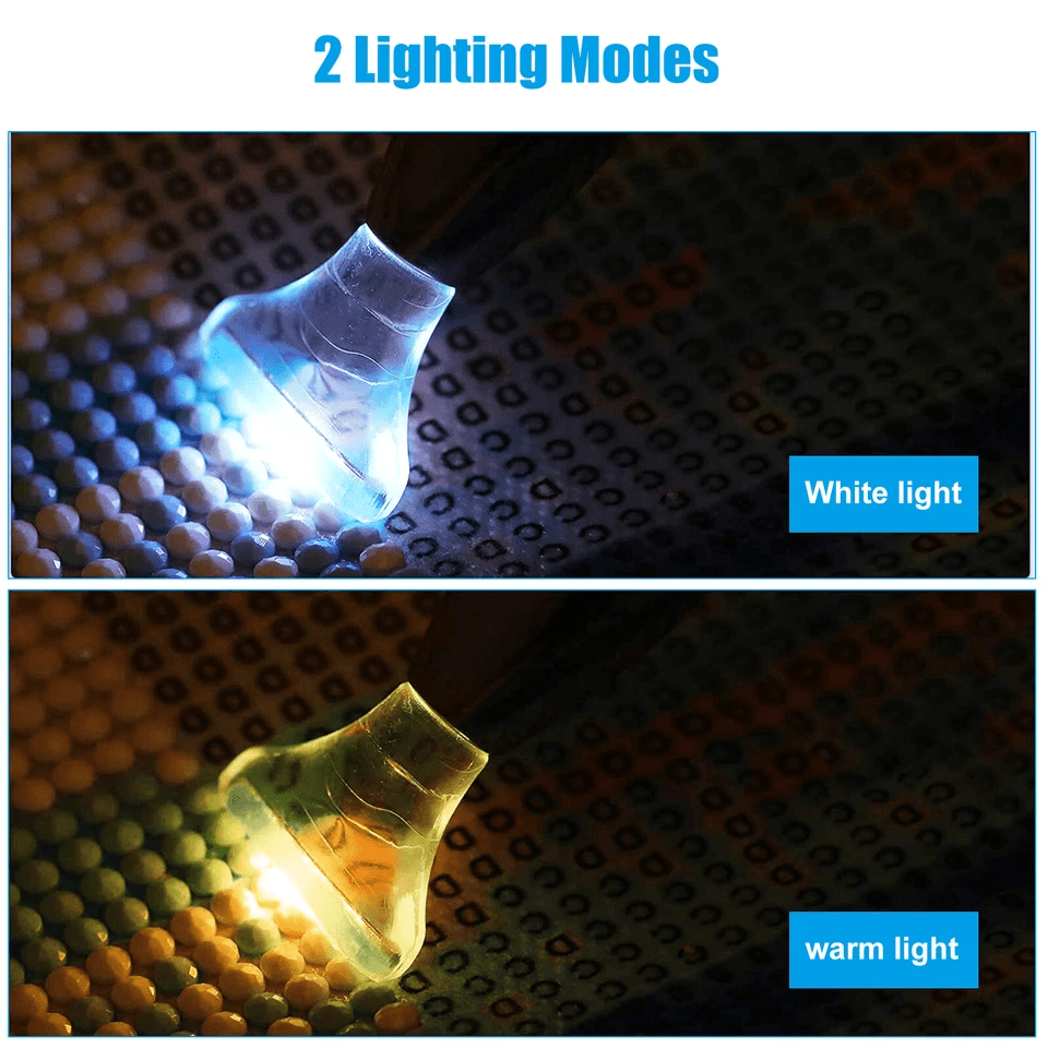 Diamond Painting Drill Pen With LED Light USB Rechargeable DIY Embroidery Tool With 5 Replaceable H 3