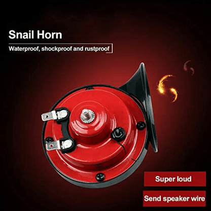 Super Loud Train Horn Waterproof For Motorcycle Car Truck Boat Compact Red Snail Horn With BuiltIn  2
