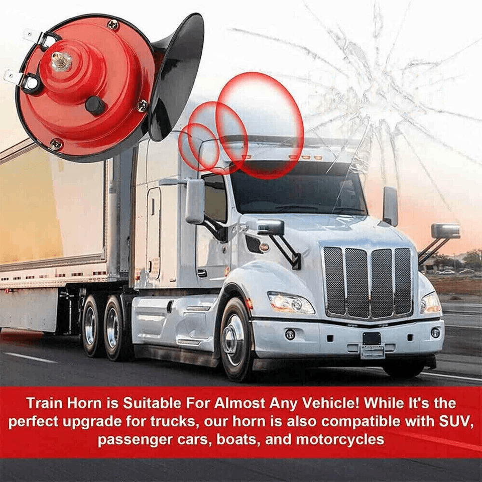 Super Loud Train Horn Waterproof For Motorcycle Car Truck Boat Compact Red Snail Horn With BuiltIn  1