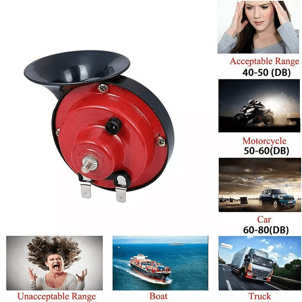 Super Loud Train Horn Waterproof For Motorcycle Car Truck Boat Compact Red Snail Horn With BuiltIn  4