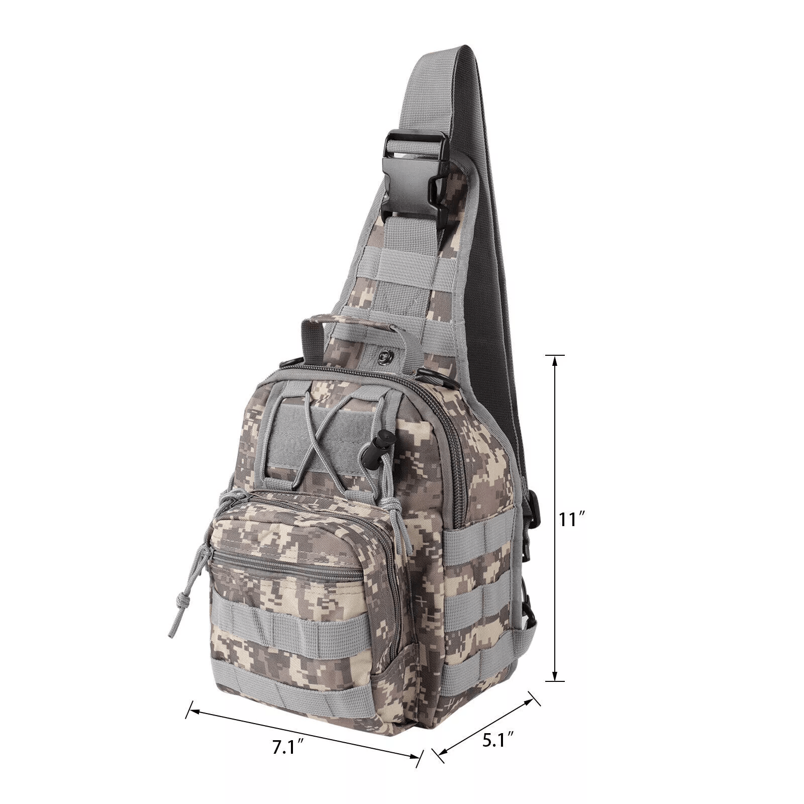 Men Backpack Tactical Sling Bag Chest Shoulder Fanny Pack Cross Body Molle Pouch For Hiking Travel  10