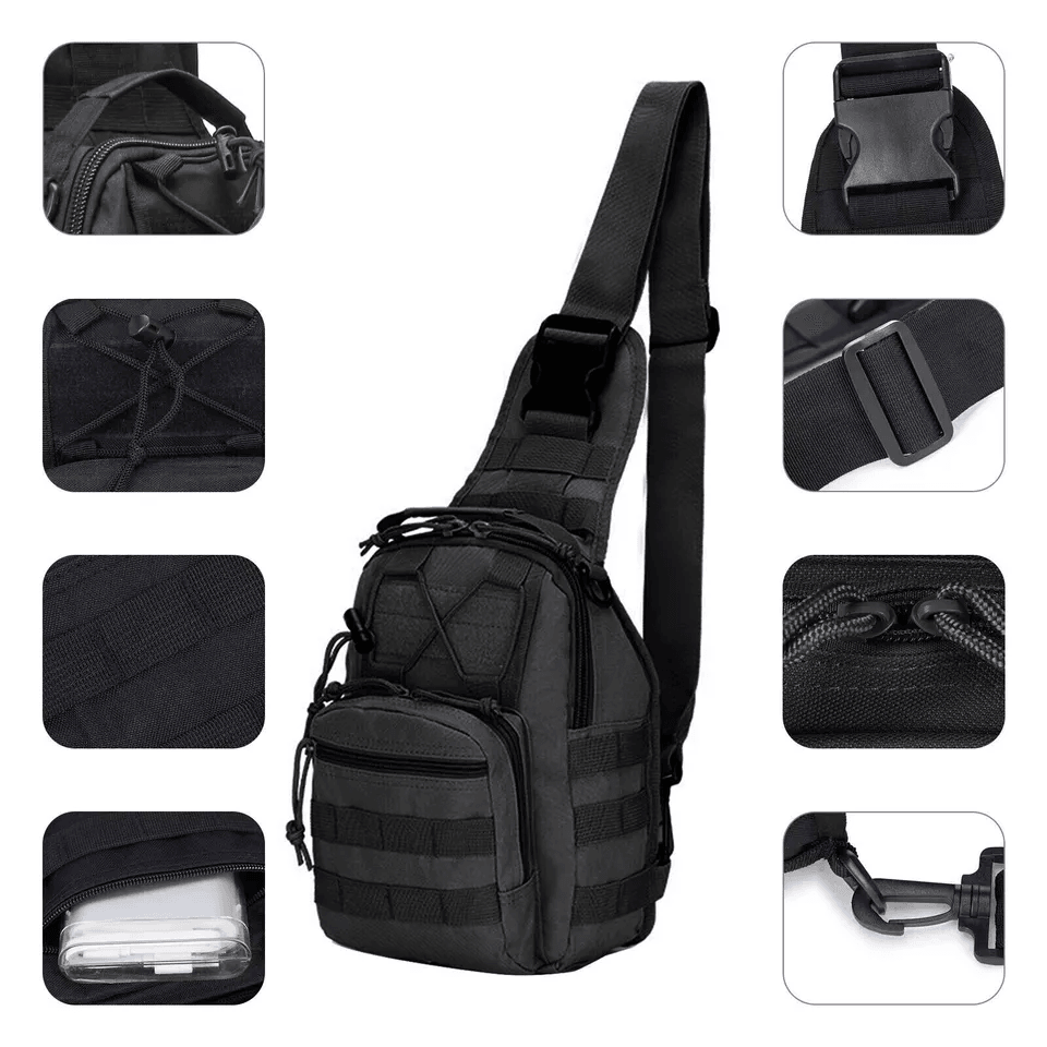 Men Backpack Tactical Sling Bag Chest Shoulder Fanny Pack Cross Body Molle Pouch For Hiking Travel  6