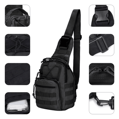 Men Backpack Tactical Sling Bag Chest Shoulder Fanny Pack Cross Body Molle Pouch For Hiking Travel  6