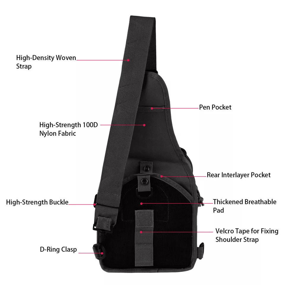 Men Backpack Tactical Sling Bag Chest Shoulder Fanny Pack Cross Body Molle Pouch For Hiking Travel  5