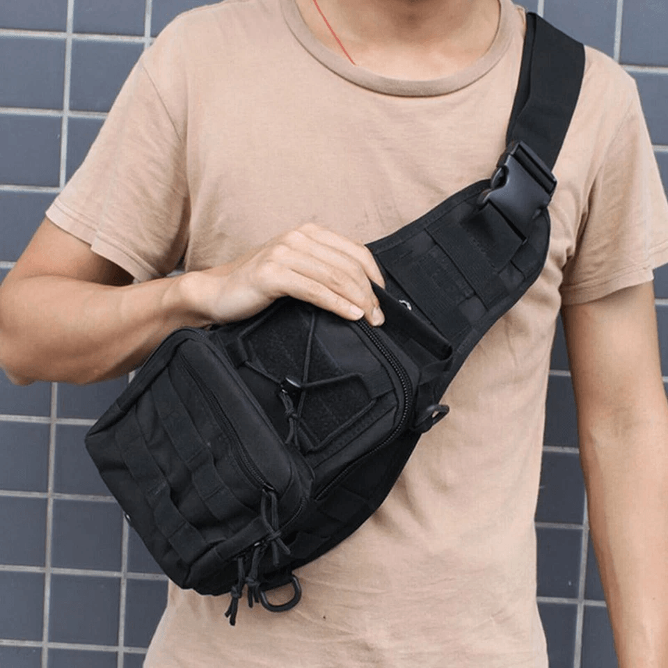 Men Backpack Tactical Sling Bag Chest Shoulder Fanny Pack Cross Body Molle Pouch For Hiking Travel  3