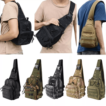 Men Backpack Tactical Sling Bag Chest Shoulder Fanny Pack Cross Body Molle Pouch for Hiking Travel Camping