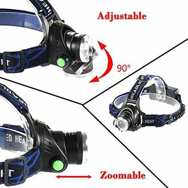 Tactical Rechargeable Headlamp LED Zoomable Bright Head Light Waterproof Outdoor Hiking  Work Lamp 1