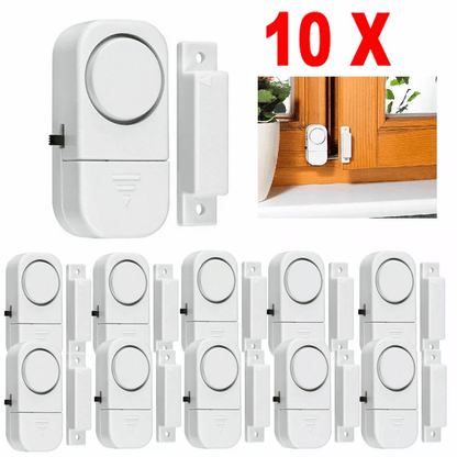 10 Pack Wireless Home Window Door Burglar Security Alarm System with Magnetic Sensors