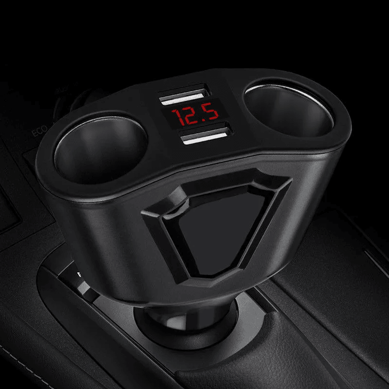 Dual USB Car Charger Power Adapter LCD Cigarette Lighter Socket Splitter 1
