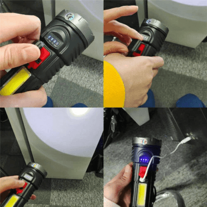 LED Torch Tactical Flashlight USB Rechargeable Magnetic Car Mount Holder Waterproof Ideal For Campi 9