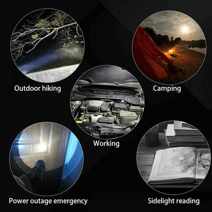LED Torch Tactical Flashlight USB Rechargeable Magnetic Car Mount Holder Waterproof Ideal For Campi 1