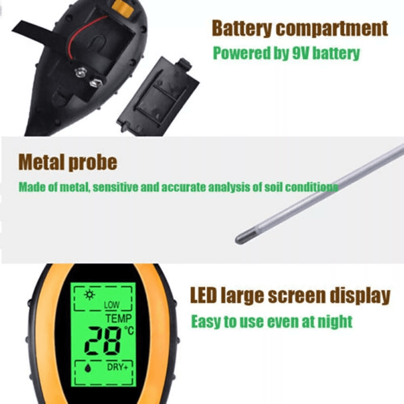 4 In 1 PH Tester Soil Moisture  Light Test Meter For Garden Plant Seeding Accurate Soil Meter For L 2