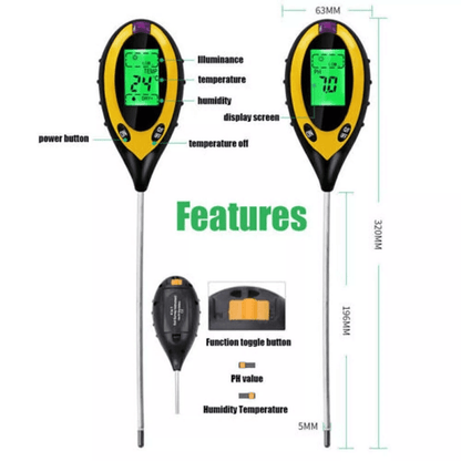 4 In 1 PH Tester Soil Moisture  Light Test Meter For Garden Plant Seeding Accurate Soil Meter For L 1