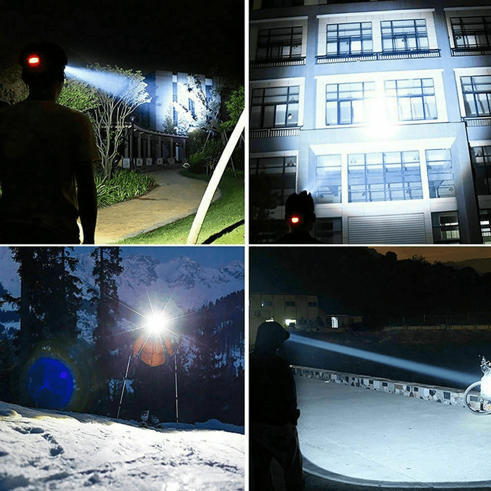 SuperBright 5X LED Headlamp Rechargeable Waterproof Head Torch With Zoom Adjustable Beam Ideal For  8