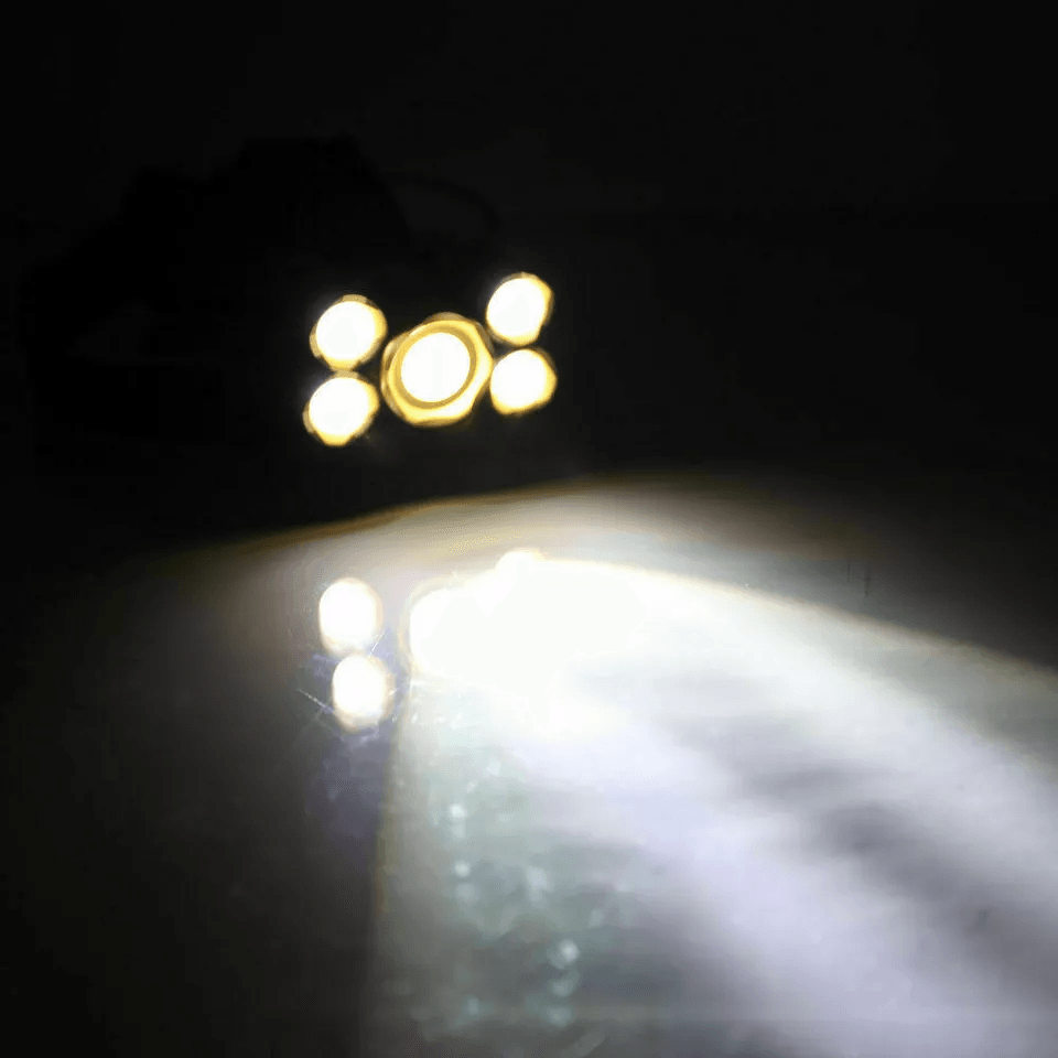 SuperBright 5X LED Headlamp Rechargeable Waterproof Head Torch With Zoom Adjustable Beam Ideal For  5