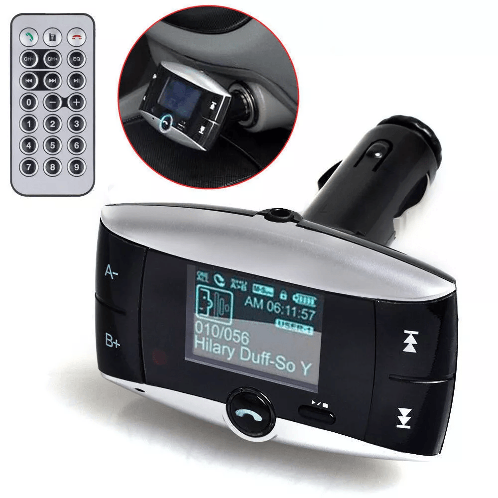 Car Bluetooth FM Transmitter Modulator, Wireless MP3 Player with SD/USB, LCD Display & Remote