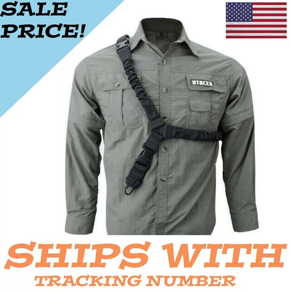 Tactical One Single Point Rifle Gun Sling Strap with QD Buckle, Quick Release Adjustable Sling for AR, AK, Shotgun
