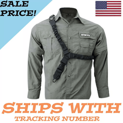 Tactical One Single Point Rifle Gun Sling Strap with QD Buckle, Quick Release Adjustable Sling for AR, AK, Shotgun