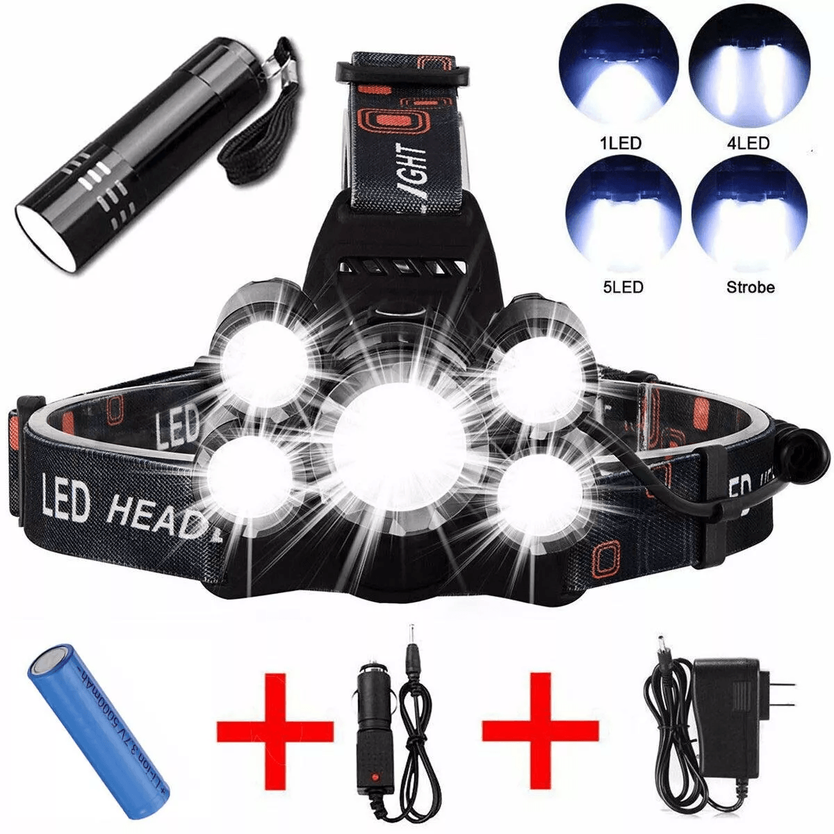 SuperBright Headlamp LED Flashlight Headlight Torch For Outdoor Hiking Running  Camping 8