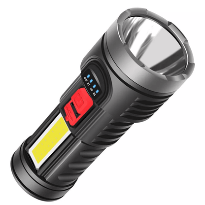 Extra Bright 4-Mode Waterproof Tactical Lantern Rechargeable Torch, LED Headlamp for Outdoor Activities